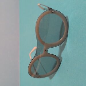 Emporio Armani sunglasses in white frame and gray over, in Emilio Pucci case